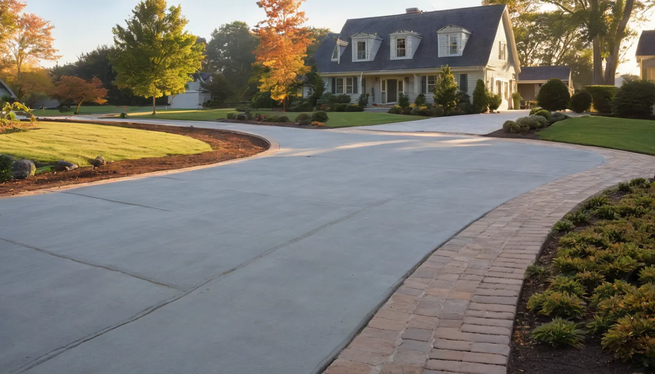 New concrete driveway outside a colonial home in Havre de Grace